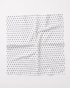 Grey Exim Printed Scarf for Women, 50 x 50 cm Square Polyester Neck, Head and Hair Scarf, Black & White Polka Dot Design, Handbag Accessory