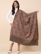 Pashmoda Women Gilkaari Pure Wool Embroidered Shawl (Size 101X203 CM)