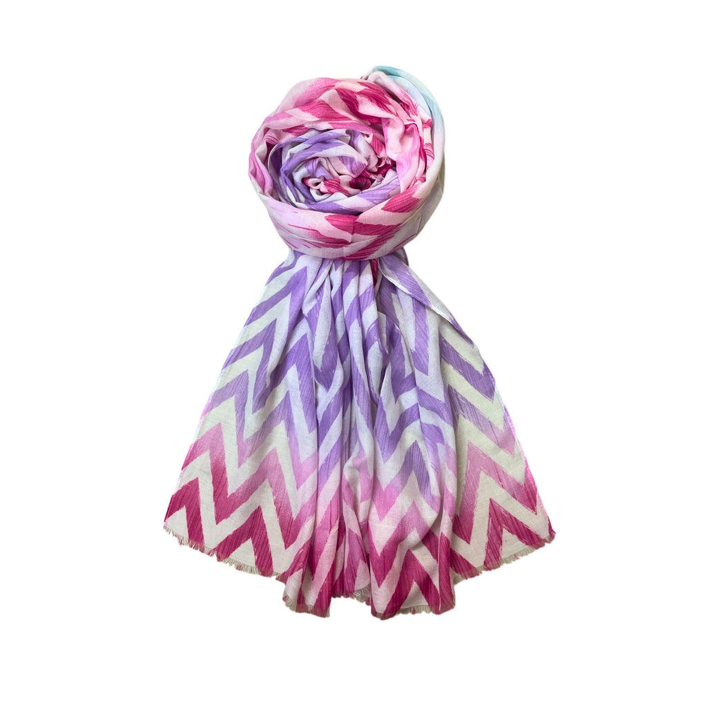 FAHABO Scarf for Women Stylish Printed Cotton Soft Stole | Hijab Scarf | Headscarf | Neck Scarf | Wraps (Purple, Pink) Size: 73 L x 35 W