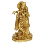 SVARUP Brass Radha Krishna Idol in Gold Color Height 10.5 Inch