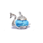 KridayKraft Metal Duck Shape Glass Bowl with Spoon for Saunf Supari & Dry Fruit Bowl of Home and Office Table Decorative Showpiece & Gifting Purpose