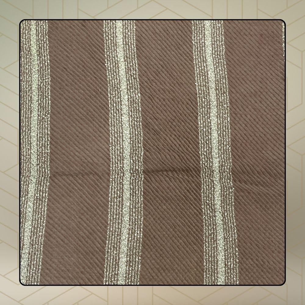 FAHABO Scarf Woman Pleated Stripes Woven Cotton Scarves with Tassels | Hijab Scarf | Headscarf | Neck Scarf | Stoles | Wraps (Brown with Green Stripes)