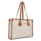 LEGAL BRIBE Textured Tote bag (White and Tan)