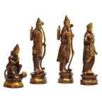 ARTVARKO™ Ram Darbar Statue Shree Ram Ji Sita Laxman Hanuman Home Décor Brass Metal Bhagwan Idol Murti for Mandir Temple Gift Height 9 Inches.