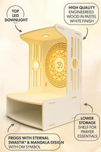 Alpine Willow Premium Temple for Home with Door I Height-18, Width-12, Depth-11 Inch I Puja Mandir for Home I Pooja mandir I Wooden Temple I Laddoo Gopal mandir I Devghar I Pooja ghar