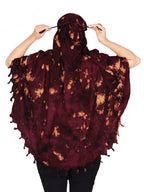 Tie-Dye Niqab Scarf with Face Cover, Navy Blue and Orange Pattern, Traditional Summer,Use for woman's (MAROON, STANDARD)