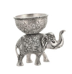 KridayKraft Metal Elephant Dry Fruit Bowl Showpiece Silver Polish for Your Home,Office Table Decorative,Elephant Showpiece Bowl Set (2 Pcs) for Gift,Animal Figurines...