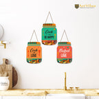 Artvibes Cook with Love Wall Decoration Items for Kitchen | Cafe | Restaurant | Quotes Decor Item | Printed Wall Decoration | Kitchen Quotes Decor Item | Wall Art | Wall Poster (WH_8913N), Set of 3