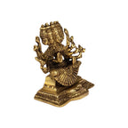 ARTVARKO Brass Idol Gayatri MATA Devi Sitting on Lotus, Savitri Hindu Goddess, Mother of Vedas, for Puja Mandir Temple Gift Decor 5 Inches