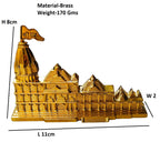 Sanskriti Deocr Pure Brass Ram Mandir Ayodhya Model Ram Mandir Brass Model Decorative Showpiece for Home & Office Table, Desk, Living Room Gift Set of 1