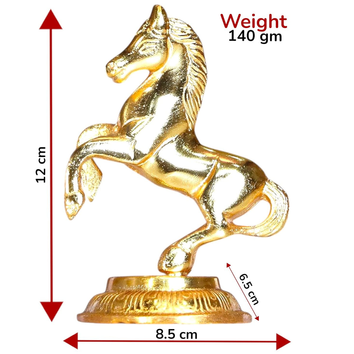 KridayKraft Jumping Horse Metal Statue for Wealth Table Top Figurine for Living Room Bedroom Home Office Animal Decorative Showpiece Feng Shui Vanstu Sculpture for Gift Purpose.