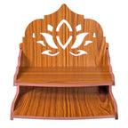 VJ Sons Wooden Wall Mounted Hanging Puja Temple Wood God Stand for Pooja Room | Mandir Devghar Stand Temple | Home Temple | Puja Mandir (Red 2)