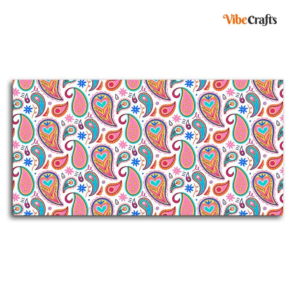 VIBECRAFTS Canvas Paintings for Living Room Drawing Room Decorative Paisley Canvas Wall Painting Fitted With Wooden Frame for Home | Office | Gift (PTVCH_2411)