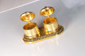 Prince Home Decor & Gifts Metal Golden Finish Chandan Roli Box Double Kumkum Dani Pooja Purpose