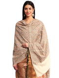 Pashmoda Women Gulsheren100% Fine Wool Sozni Hand Embroidered Shawl, Stole and Wrap, Kashmiri Pashmina Shawl, Heritage Luxury, Sustainable and Natural Fabric (Size 40x80)