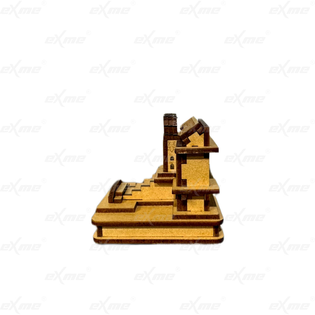 eXme Wooden Badrinath Temple Model for Home Decor - Intricate MDF Replica of Panch Badri Temple, Perfect Spiritual Gift