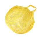 MSK Looms Eco Friendly Light Weight Cotton Net String Bag with Short Handle, Reusable Produce Bag for Fruits and Vegetable - Yellow