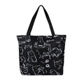 BROGBUS Classics Canvas Tote Bags for Women Girls Canvas Handbag Zipper Large Capacity Shoulder Bag for College Office Use (Black Color)