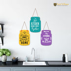 Artvibes Kitchen Brings Family Together Quote Decorative Wall Hanging Decoration item for Kitchen | Home Decor | Quotes Decor Item | Family Quotes Wall Art | Wall Poster | Gifts (WH_8902N), Set of 3