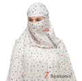 7 season's Cotton Long Scarf Cum Mask Universal Size Usable for vehicle Driver for sunlight UV protection White Printed Design For Girl & Women (star)