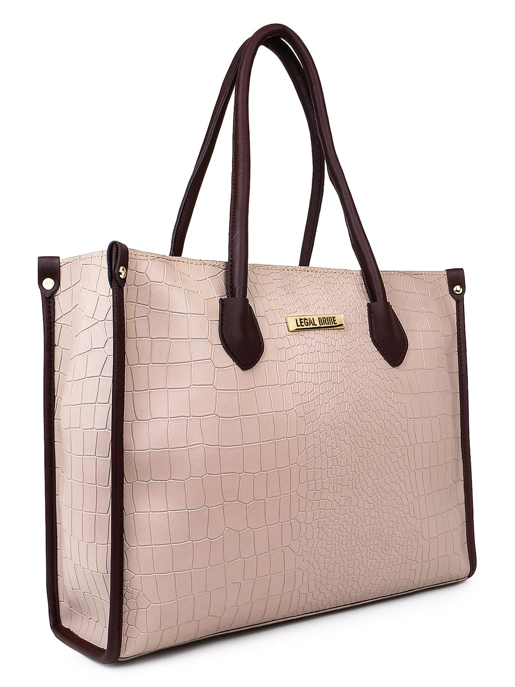 LEGAL BRIBE Women Crock Style Classic Tote Bag (Beige)