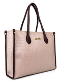 LEGAL BRIBE Women Crock Style Classic Tote Bag (Beige)