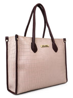 LEGAL BRIBE Women Crock Style Classic Tote Bag (Beige)