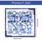 SANNIDHI Scarf for Women Stylish Large Square Blue White Satin Bandanas