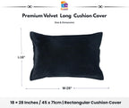 RD TREND® Corduroy Cushion Cover Set of 2, Striped Double Sided Decorative Throw Pillowcases for Sofa, Bed & Living Room Rectangular Long Cushion Covers 18x28 inches | Black