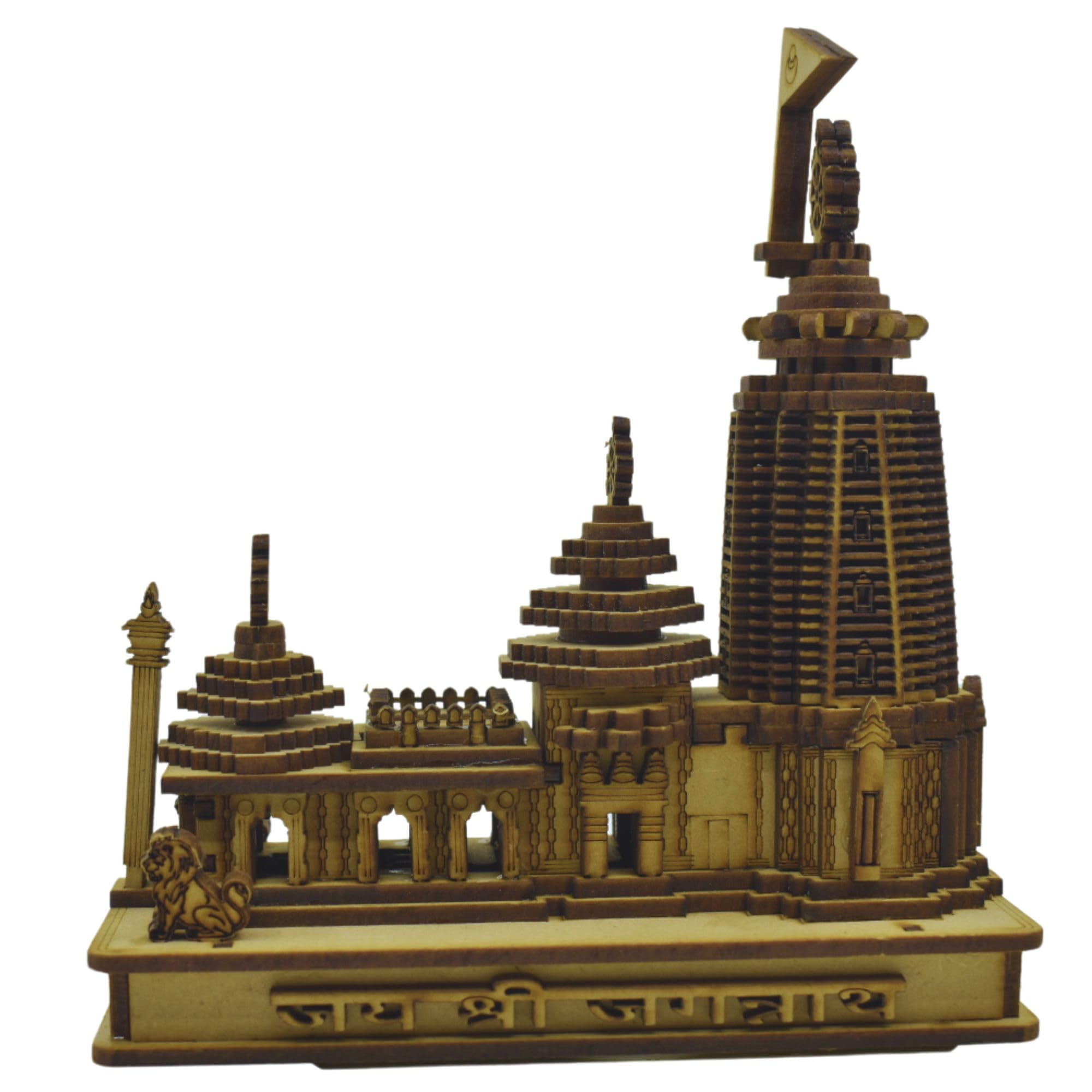 Jagannath World Decorative Wooden Jagannath Temple Puri Model - Sacred Indian Handicraft (6Inch)