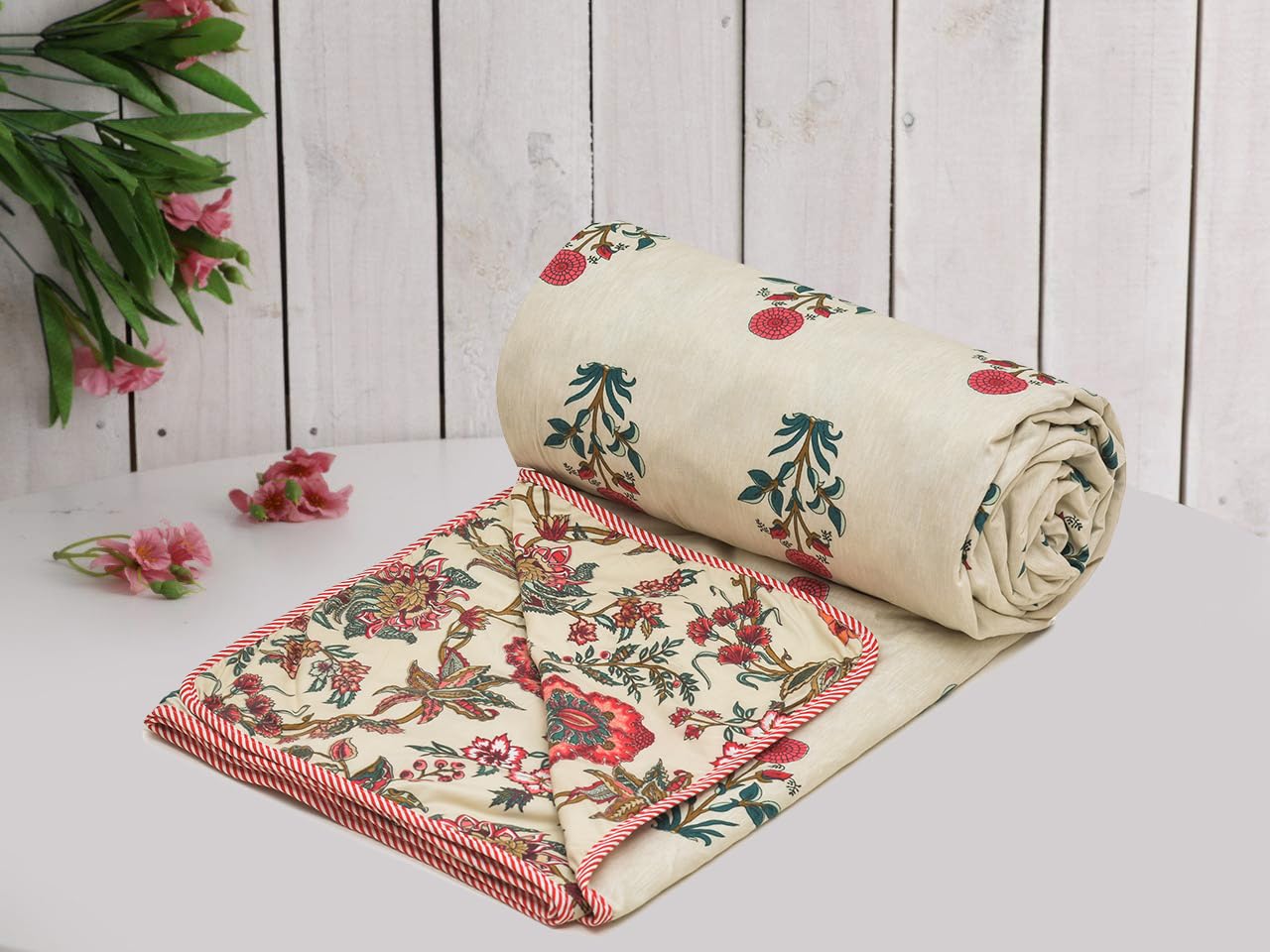 A Brand New - Umi Super Soft Brushed Microfiber Cotton 3 Layer Breathable Single Dohar Lightweight Summer Blanket Dohar 57X87(Inches) 144X220(CM) Flannel Dohar Throws for Bed Kafalo