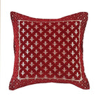 DECOMIZER Jacquard Geomteric Cushion Covers 24 Inch X 24 Inch Set Of 5 Ethnic Motifs 240 TC Cushion Covers,Design- Star,Color- Maroon