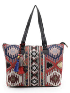Anekaant Tribal Multi & Black Ikat Cotton Jacquard Tote Bag