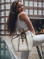 EXOTIC® Metropolitan Elegance Signature Canvas Tote top Handle Handbag | For Office | For Work | Laptop Bag | Gift Bag (Slety Grey)