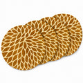 Zimittory Round Cotton Dining Table Mats Set of 4, 14-inch, Gold Leaf Kafalo