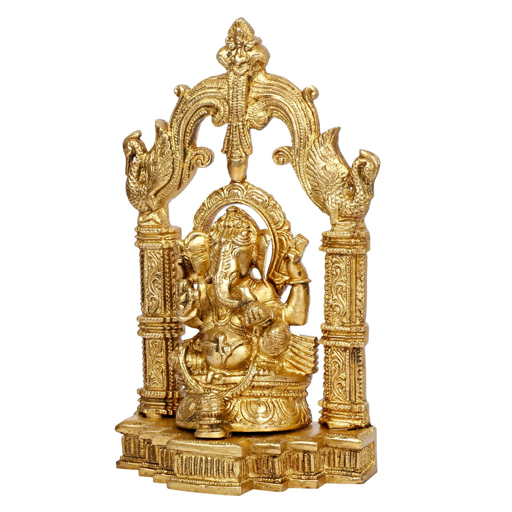 Svarup Brass Ganesh Bhagwan Idol Ganesha Statue Ganpati Puja Murti for Home Entrance Decor Diwali Gift Height 10 Inch.