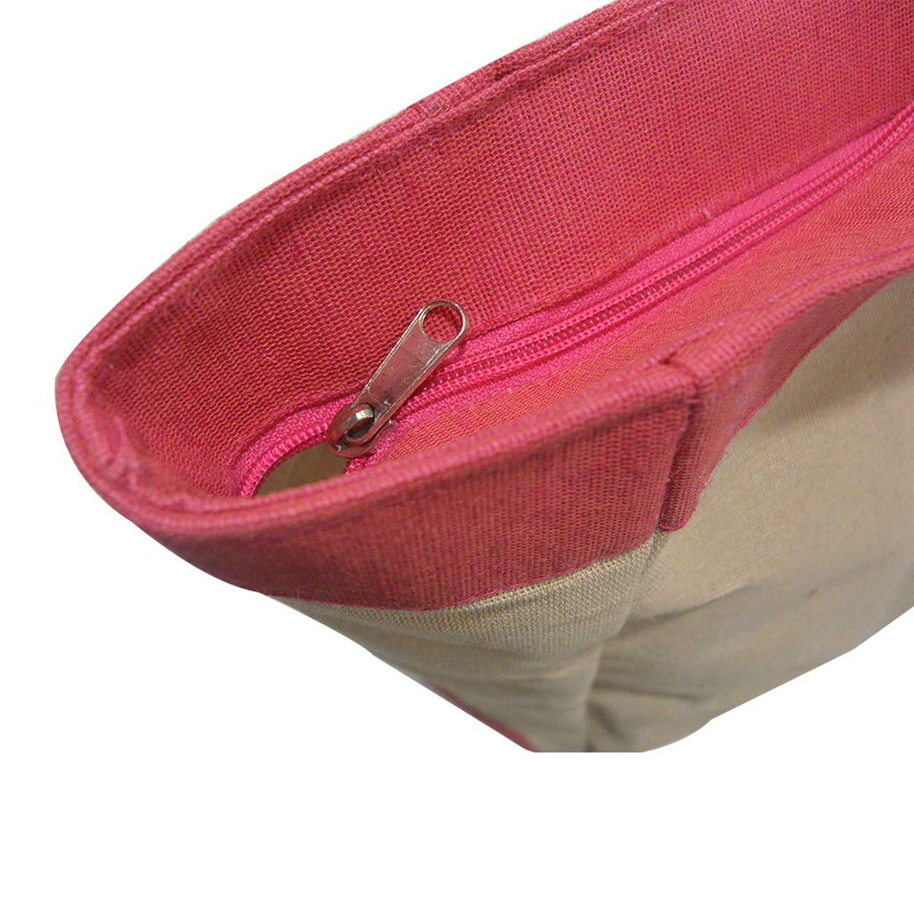 Earthbags Reusable and eco-Friendly Bag Made of Jute and Cotton Typography Printed Carrybag with Strong Cotton Padded Handles (15x19x6 Inch)