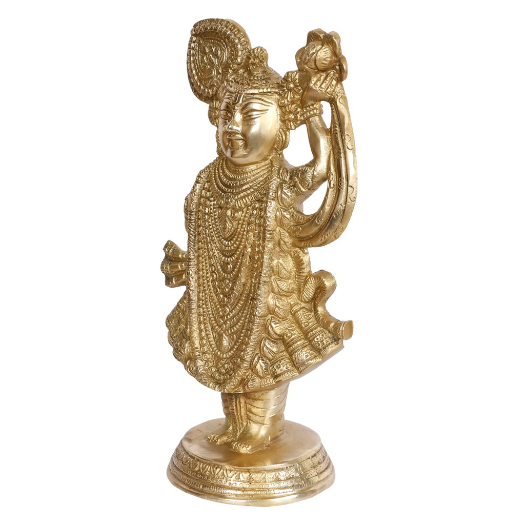 ARTVARKO Brass Shrinathji murti God Avatar of Shri Krishna Height 12.5 Inches