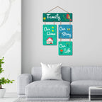 Artvibes Family Our Home Our Story Decorative Wall Art MDF Wooden Wall Hanger for Home Living Room | Wall Art For Hall | Family Quotes Wall Hanging | Wall Poster | Gifts | Wall Art Print (WH_6516N)