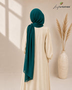 Leaf & FEATHER™ Chiffon Georgette Hijab Scarf for Women | 170 x 70 cm | Lightweight & Breathable Shawl | Daily Wear & Occasion (Teal Green)