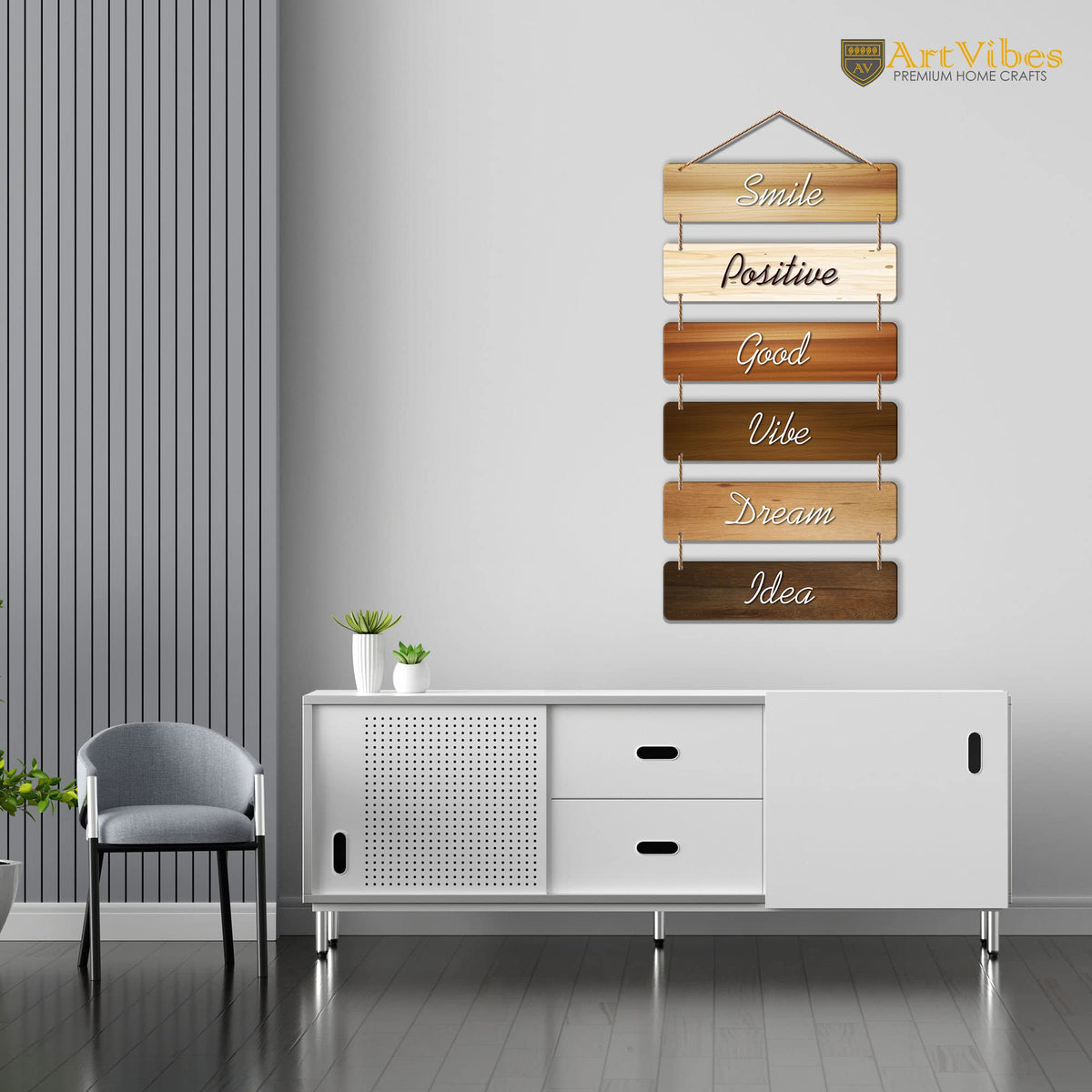 Artvibes Positive Affirmation Wall Hanging Wooden Art | Quotes Decor Item | Wall Illustrations | Office Decor | Inspirational Quotes Wall Art | Mdf Wall Decoration | Gift Items (WH_3204N)