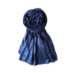 FAHABO Scarf Woman Premium Self-Woven Satin Silk Scarves | Hijab Scarf | Headscarf | Neck Scarf | Stoles | Wraps (Liberty Blue)