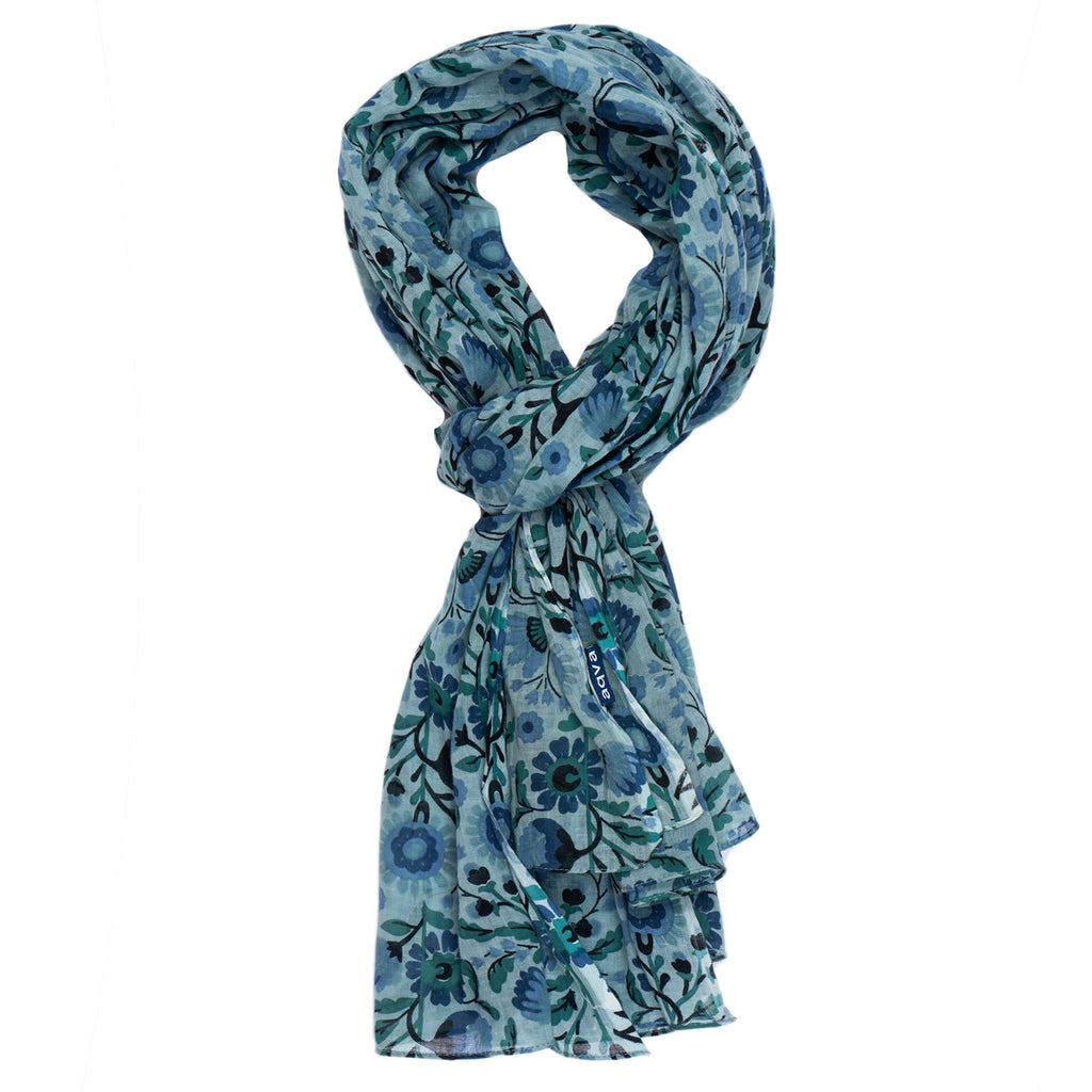 AQVA Printed Cotton Scarf for Women Stylish (Jannat Pewter) | Head and Face Cover Scarf for Girls with 100% Cotton | Soft & Lightweight Scarves/Stoles for all Weather (72 x 43 in)