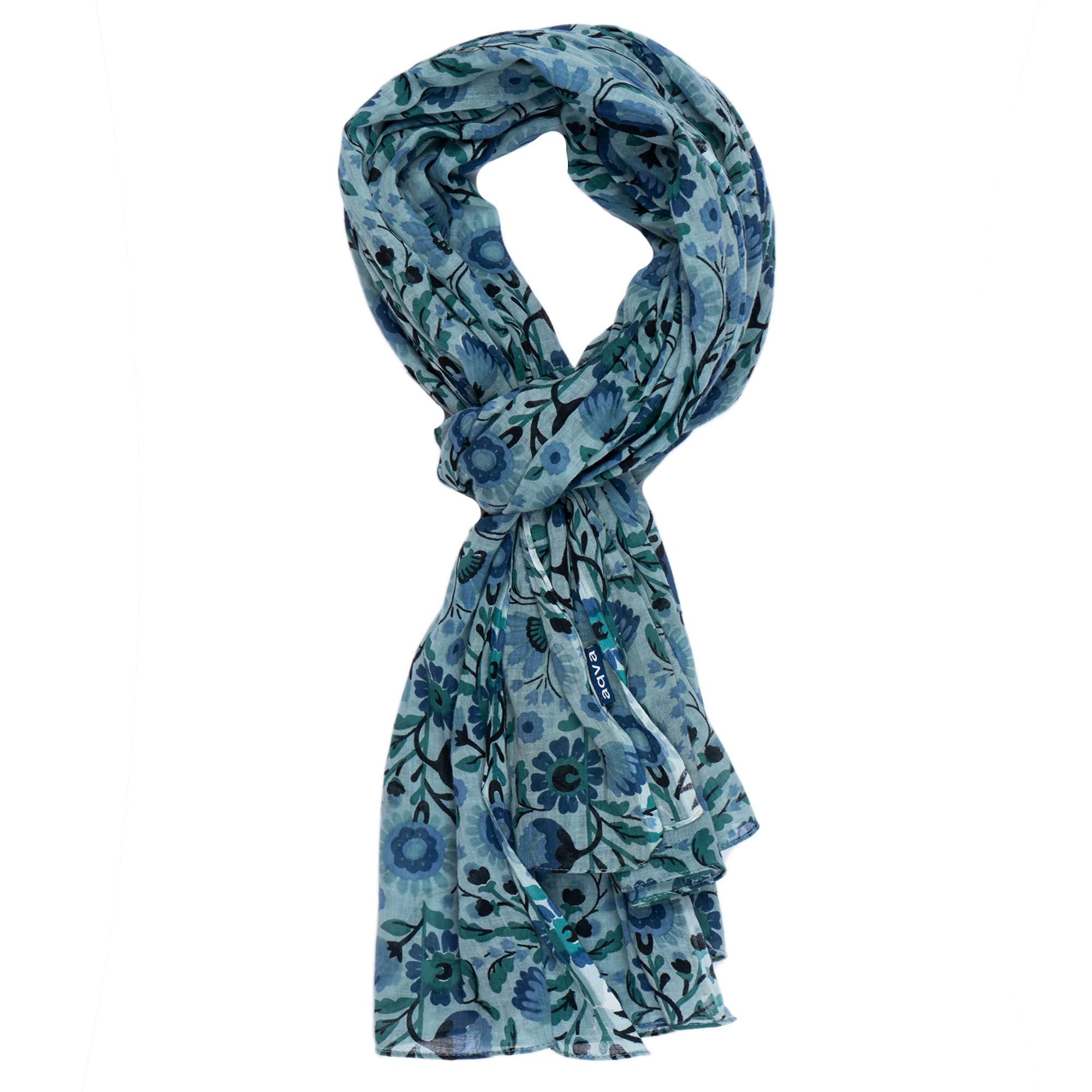 AQVA Printed Cotton Scarf for Women Stylish (Jannat Pewter) | Head and Face Cover Scarf for Girls with 100% Cotton | Soft & Lightweight Scarves/Stoles for all Weather (72 x 43 in)