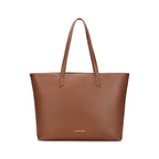 Fastrack Core Tote Laptop Bag For Women | Tan Faux Leather Bag | Fits Upto 15 Laptop | Ladies Handbag with Zipper Closure & Utility Pockets