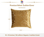 RD TREND® Premium Velvet Cushion Covers Set of 5 | Soft Decorative Throw Pillow Covers for Sofa, Bed & Living Room | Cushion Cover 16 inch x 16 inch (40x40 cm) Golden Brown