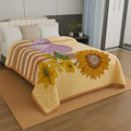 Signature All Season Double Bed Blanket | Super Soft Plush, Lightweight & Cozy | 220 x 240 cm | 2.5 kg | Multi-Color Vibrant Print | Ideal for Winter, AC Use & Gifting (Golden Bloom Elegance) Kafalo