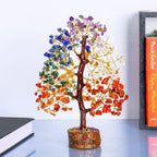 Improvhome Money Tree - Healing Crystals - Small Show Pieces for Shelves - Decorative Tree - 7 Chakra Tree - Desktop Decoration Items - Spiritual Gifts (150 Beads)