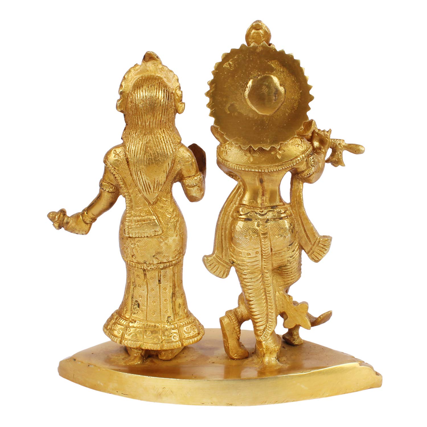 SVARUP Brass Radha Krishna Idol in Gold Color Height 7 Inch
