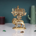 ARTVARKO Brass Kamakhya Devi Maa Durga Sherawali Statue Tripura Sundari Statue for Home Decor Puja Mandir Temple 8.5 Inch